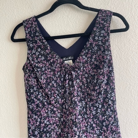 Vintage 90's Meghan Matthews Purple Midi Floral Dress Women's Size 6 - Picture 2 of 8
